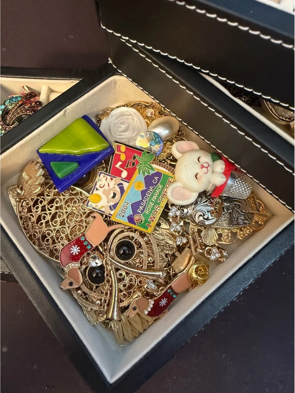 Black jewelry box with jewelry origami [COPY]